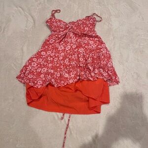 Women’s Pink Floral Tiered babydoll Top